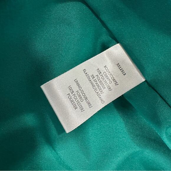 Kay Unger Size 10 Green Elegant V-Neck Ruched Waist Evening Gown Kayla Dress - Picture 10 of 16